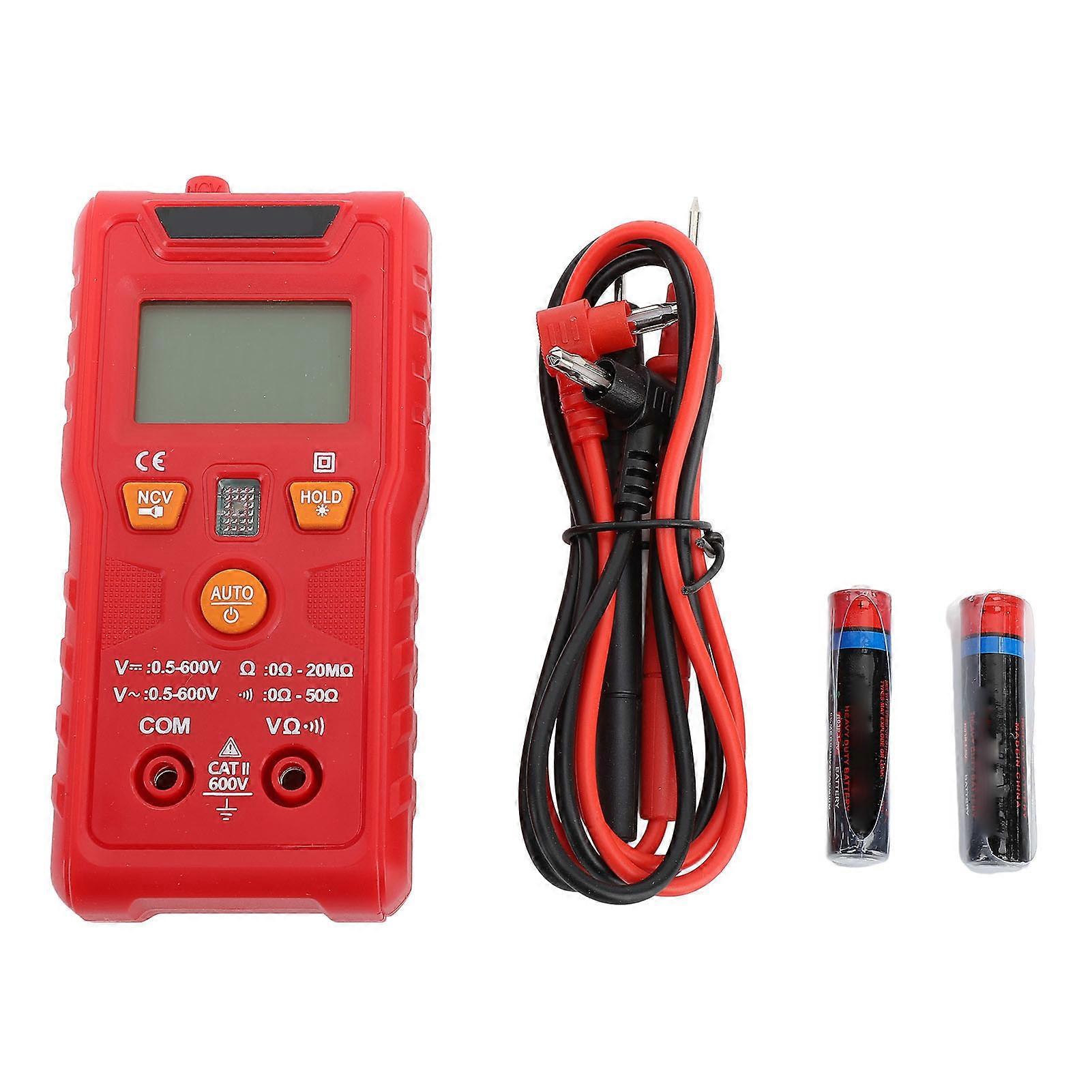 Digital Multimeter Tester Automotive Car Intelligent Multi Tester Mini Pocket Type Burn Prevention Multi Functional Red