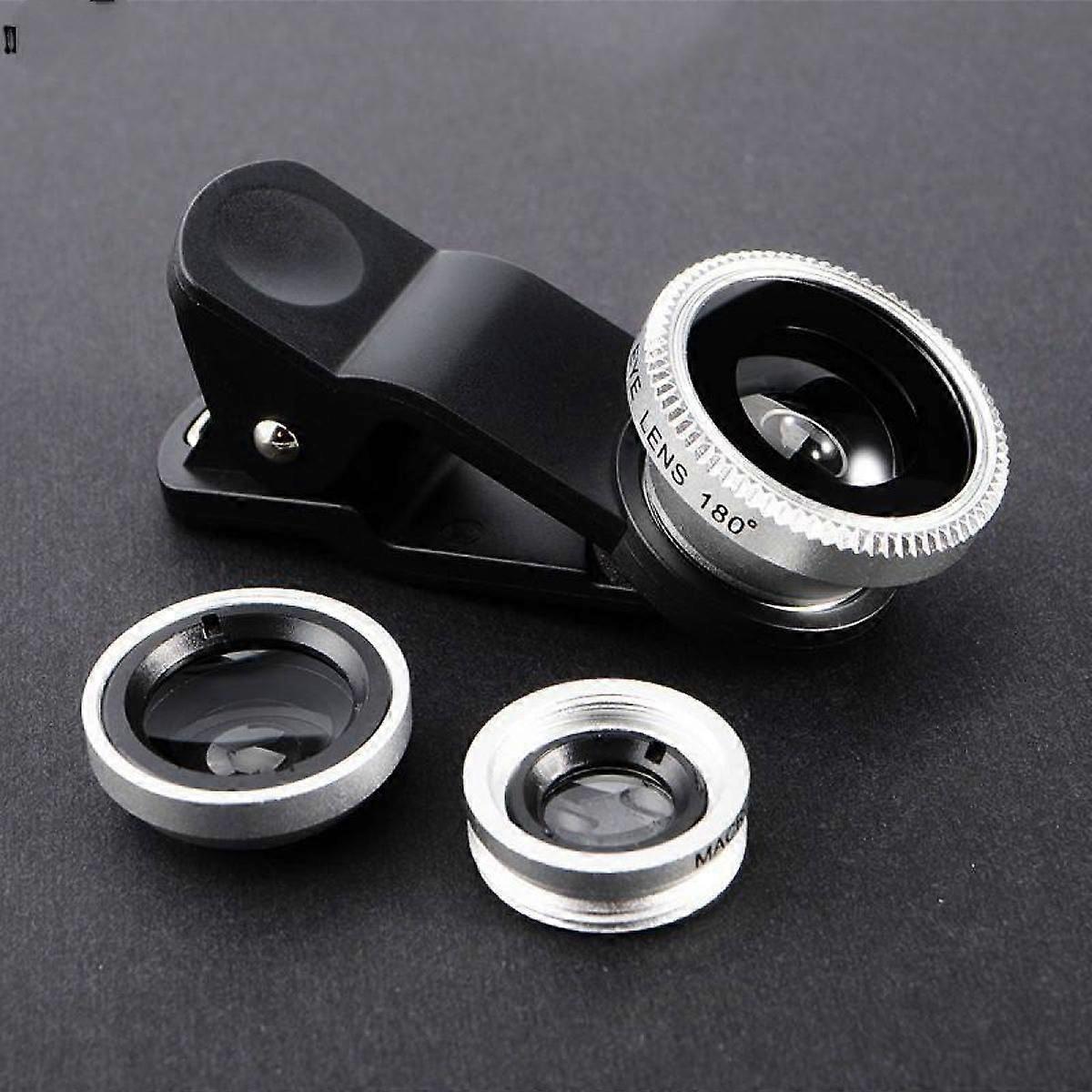 Mobile Phone Fisheye Lens Three In One Mobile Phone Lens Magnifier Fisheye Wide-angle Macro