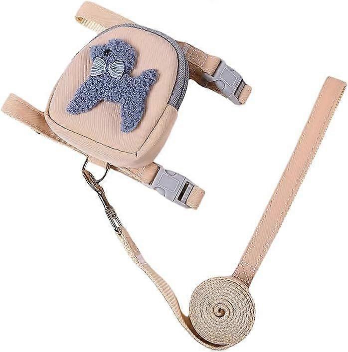 SQCLV Dog Harness Backpack Dog Harness Outdoor Hiking Backpack Pet Leashes with Saddle Bag Dog Pack for Medium & Small Dogs (Apricot, M)