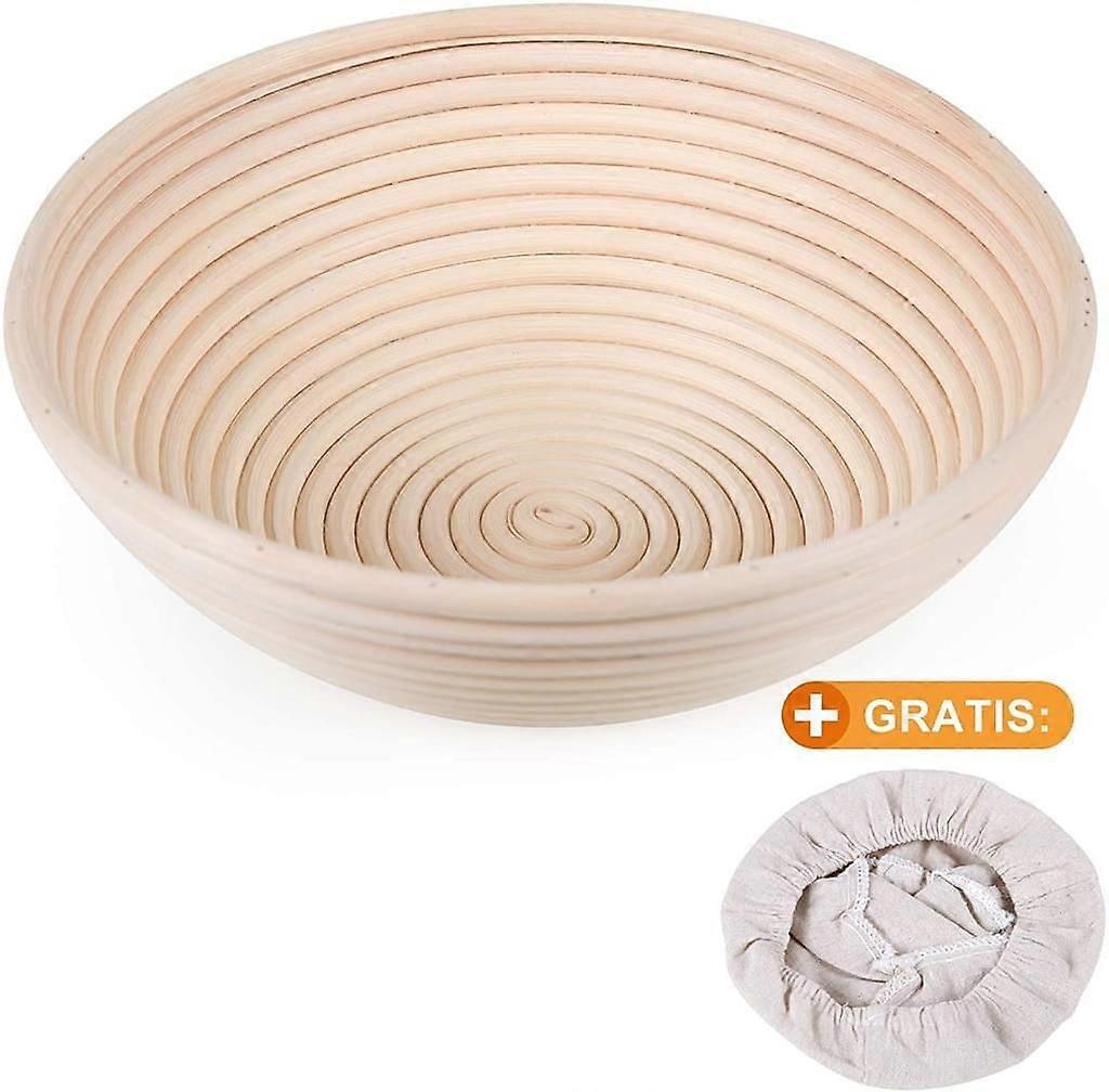 リネン裏地付きパンプルーフバスケット、生地上昇用ボウル付き