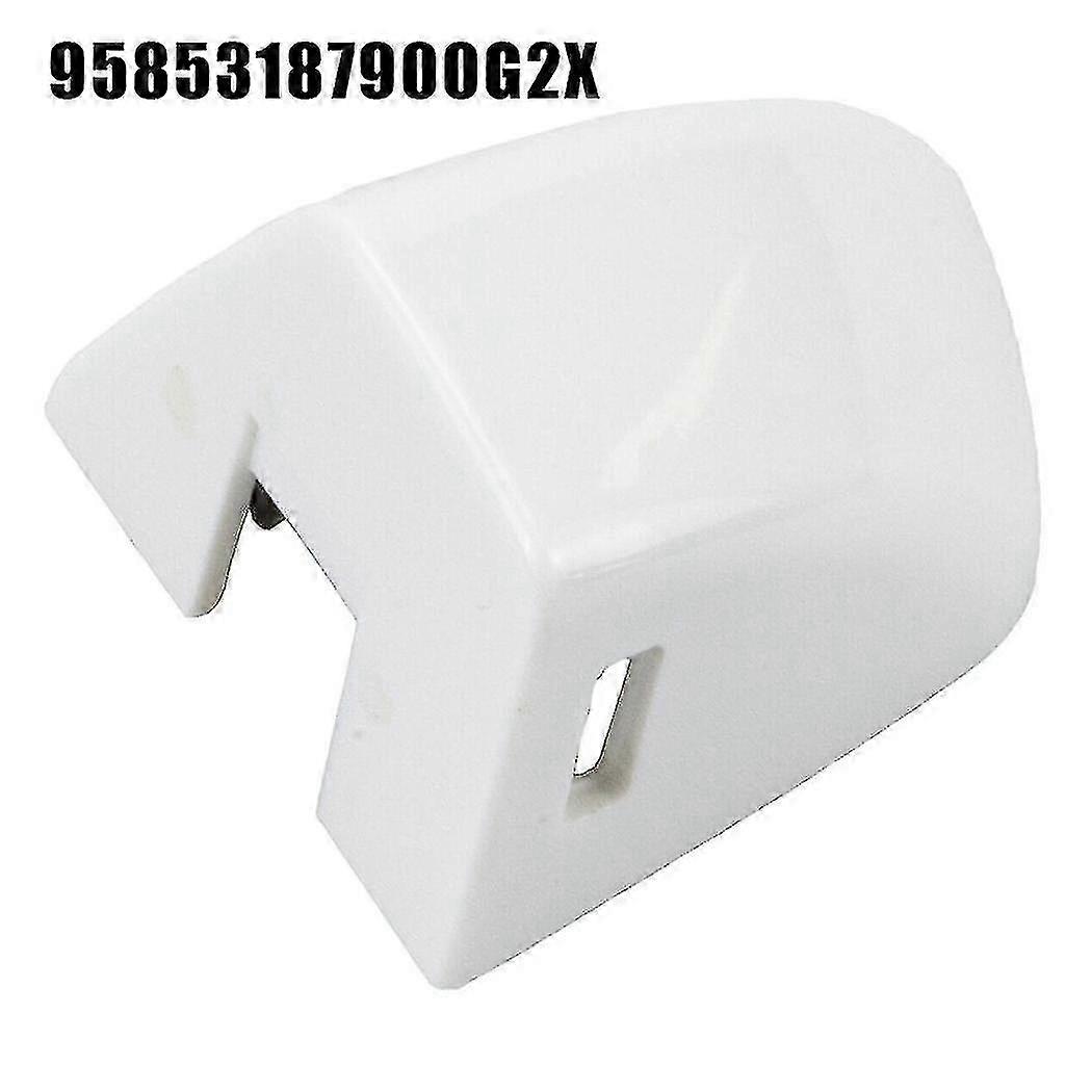 フロント左側エクステリアドアハンドルロックシリンダーカバーホワイトポルシェカイエン2011-2017プラスチックエクステリアカーハンドルカバーA f26