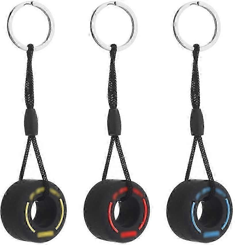 3pcs Creative Tire Car Keyring Rubber Pendant Keychain
