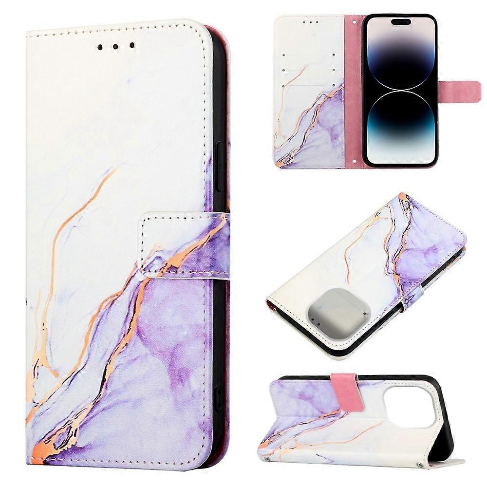 For iPhone 14 Marble Pattern Flip Leather Phone Case Pro Pro Launching