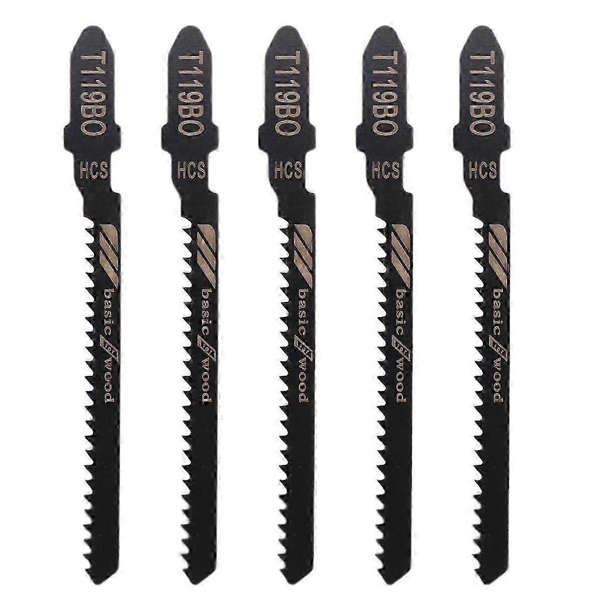 20-Piece T119BO 12 TPI Assorted T-Shank Scrolling Jig Saw Blades Set for Precision Cutting Wood jn
