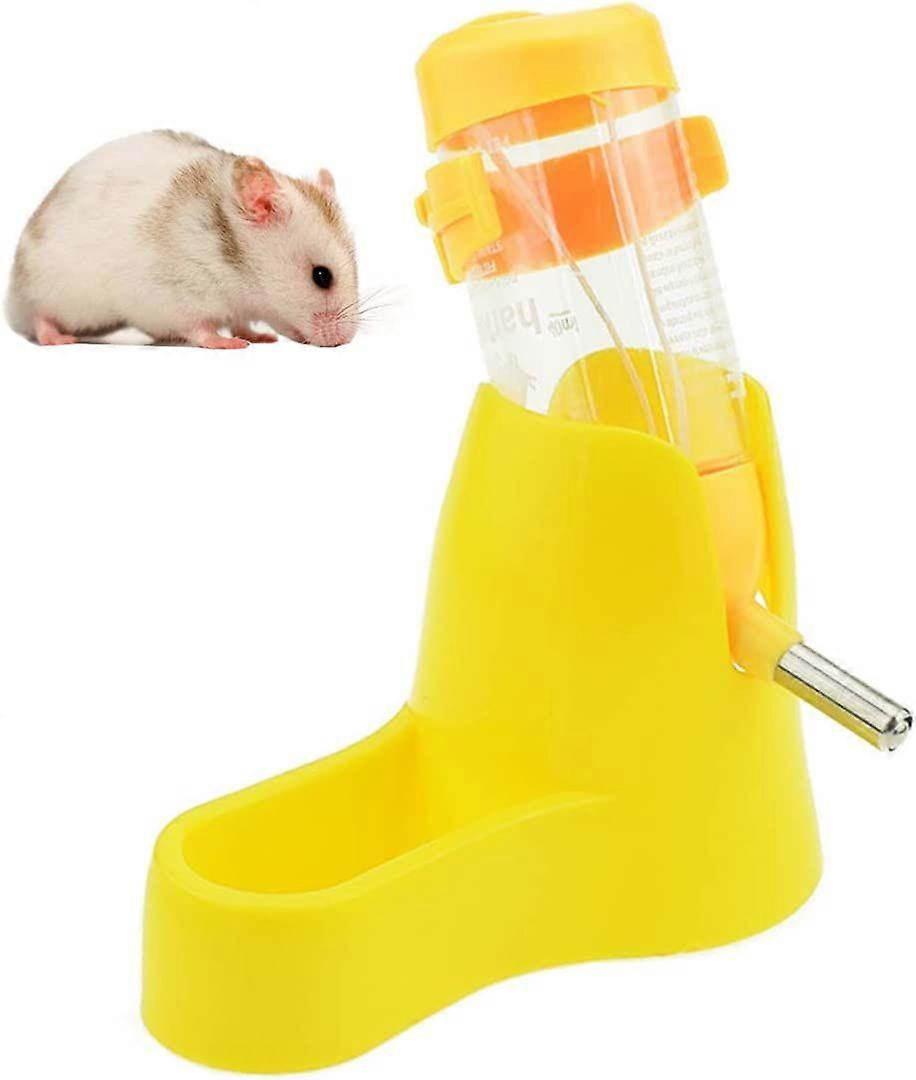 3 in 1 Hamster Hanging Water Bottle Pet Auto Dispenser with Base for Dwarf Hamster Mouse Rat Hedgehog (80ML, Blue)