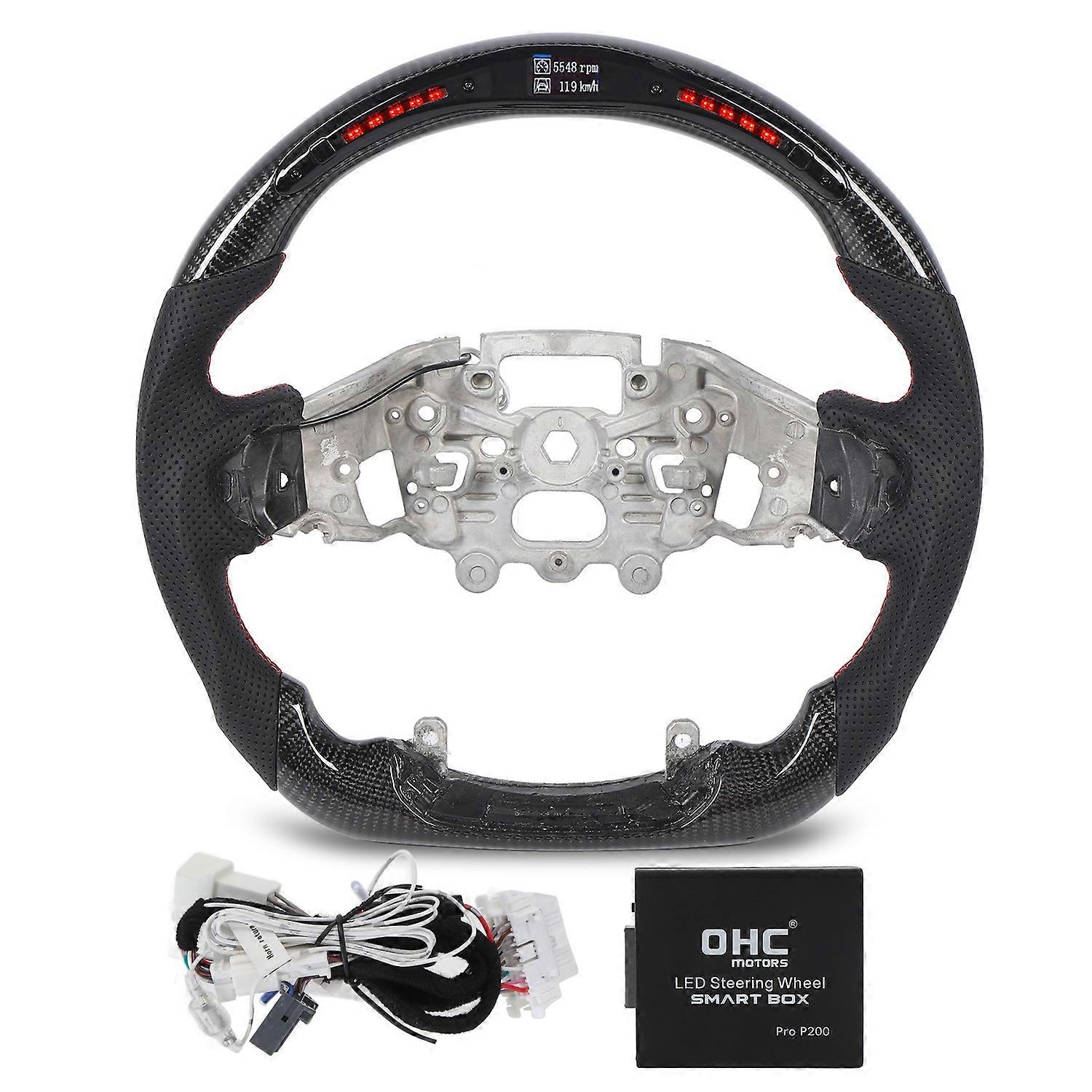LED Display Shift Lights Carbon Fiber Steering Wheel Perforated Leather For Ranger P703 2024 and Lat