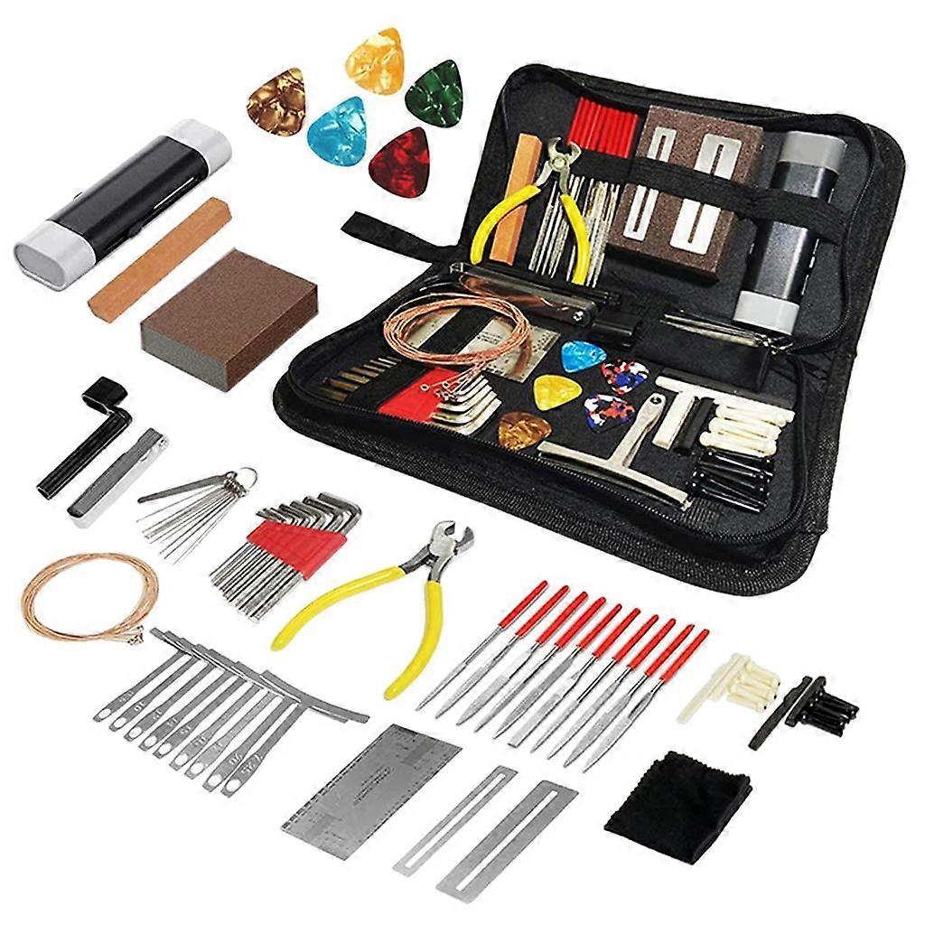 1set Professionella gitarrreparationsverktyg Kit Underhållsset Gitarr Tillbehör