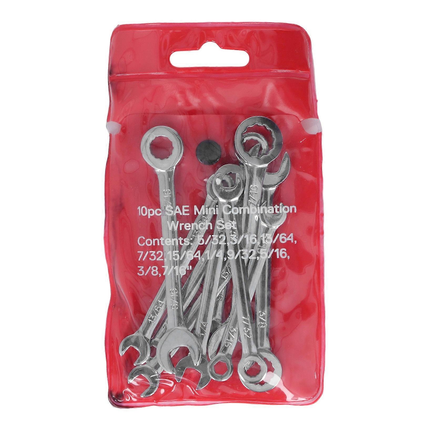 10PCS Wrench Set Chrome Vanadium Steel Flexible Mini Combination Wrench Tool Set