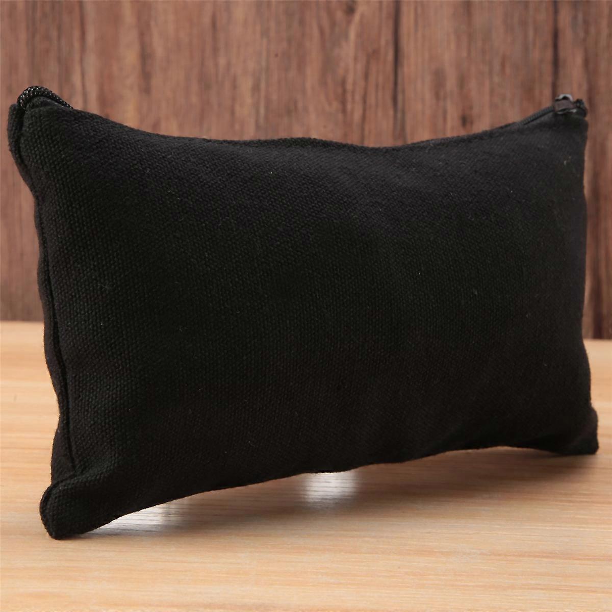 15 Pcs Black Blank Canvas Bag 8.3X4.7in Stationery Storage Zipper Bag