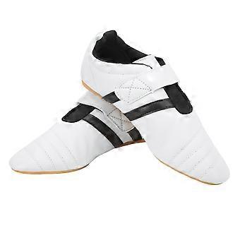 1Paire Taekwondo Arts Martiaux Sneaker Boxe Karaté Kung Fu Tai Chi Chaussures pour Hommes Femmes Rayures Noires