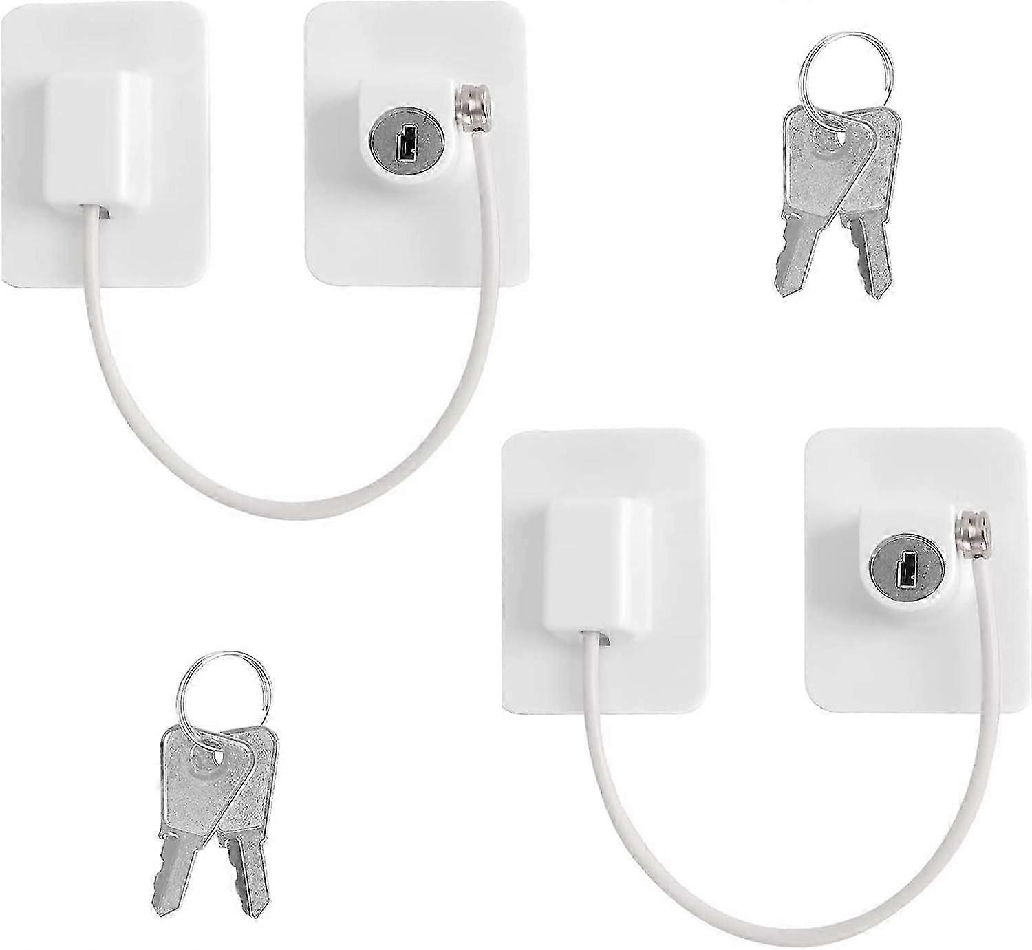 2 Pack Window Limiters, Upvc Window Locks, Child Safety Locks, No Drilling Required, Self Adhesive, With Key