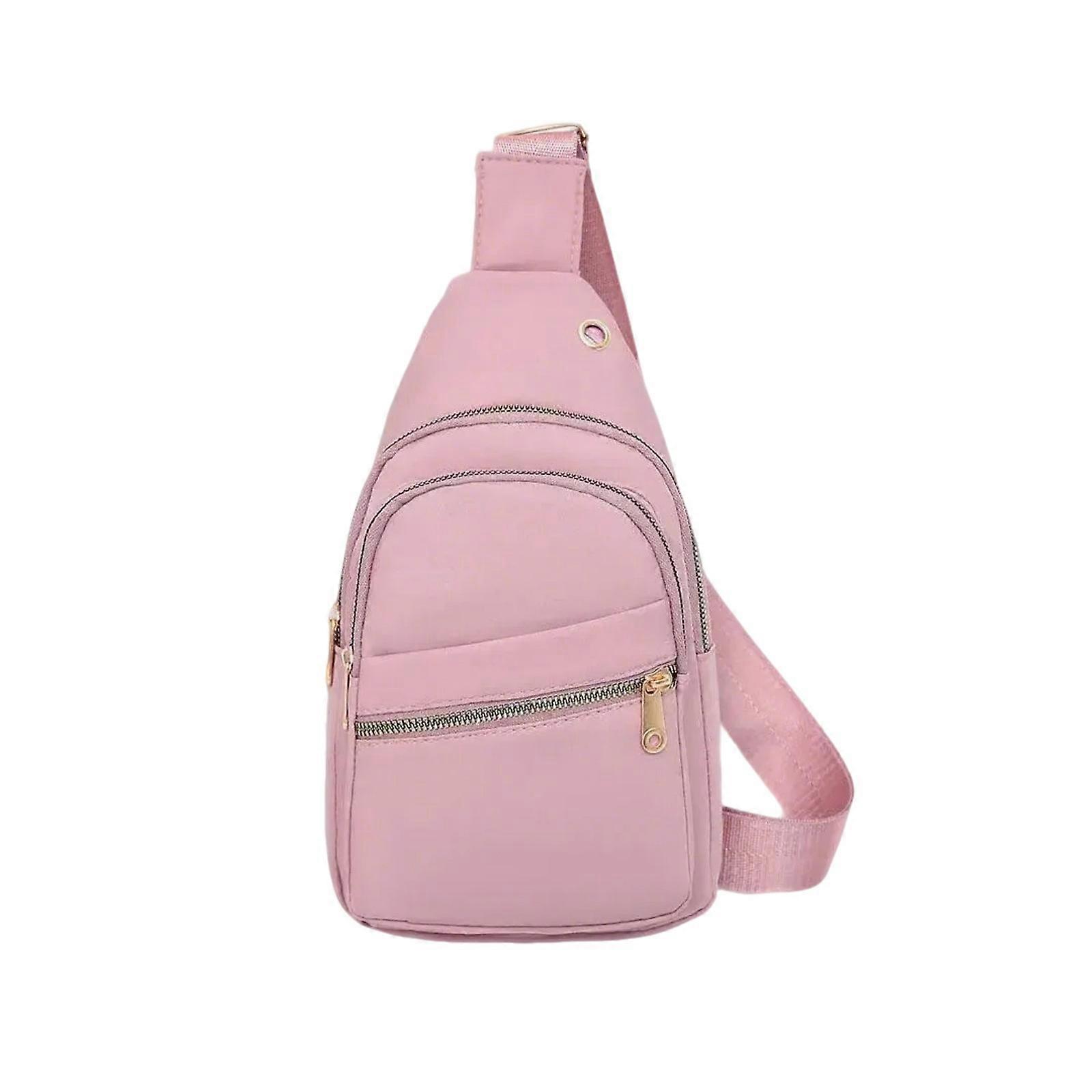 Outdoors Sport Shoulder Backpack Crossbody Small Slings Bag Travel Hiking Chest Bag Daypack for Women Men Enduring  Pink