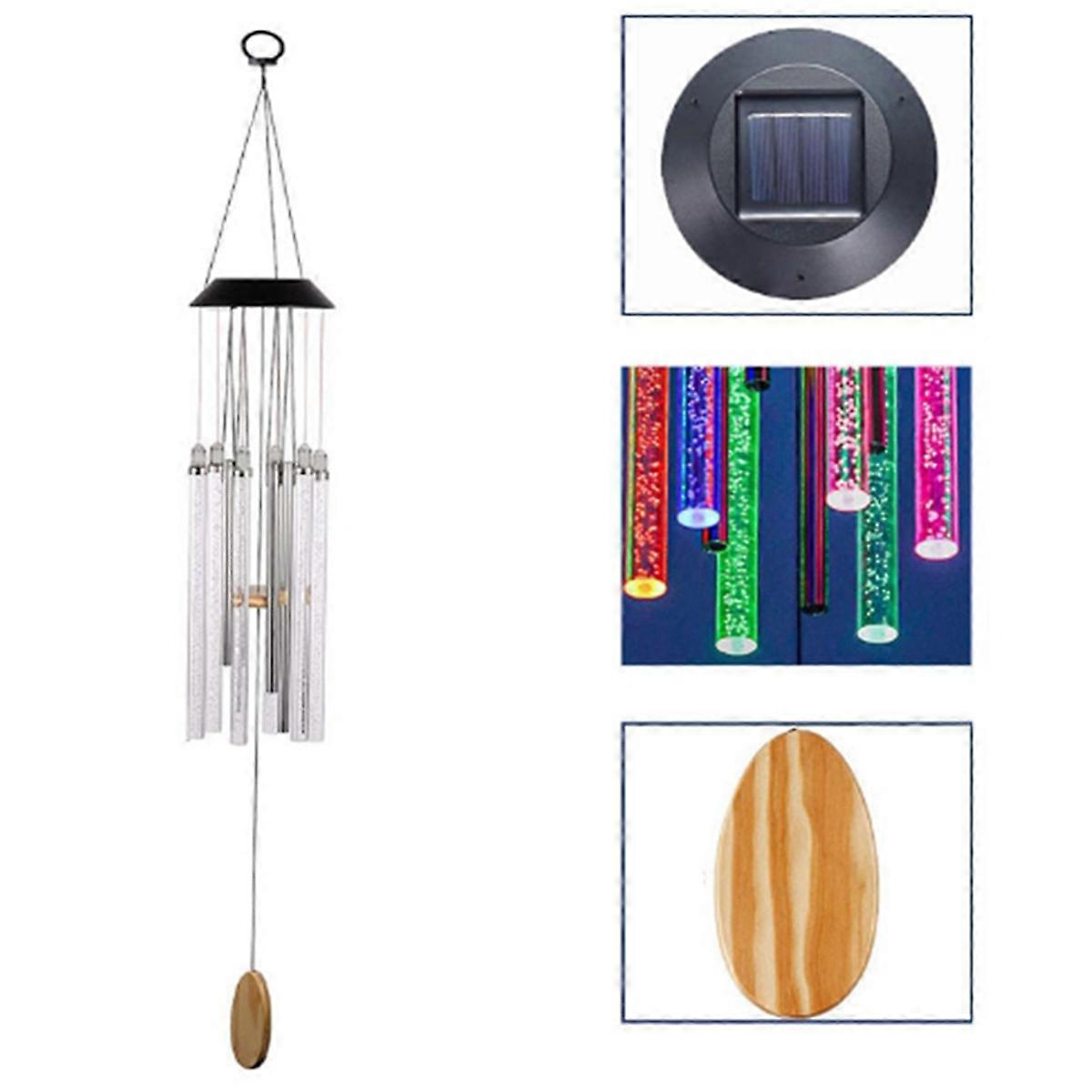 Solar Led Wind Chime Light Various Colors Light Outdoor Waterproof