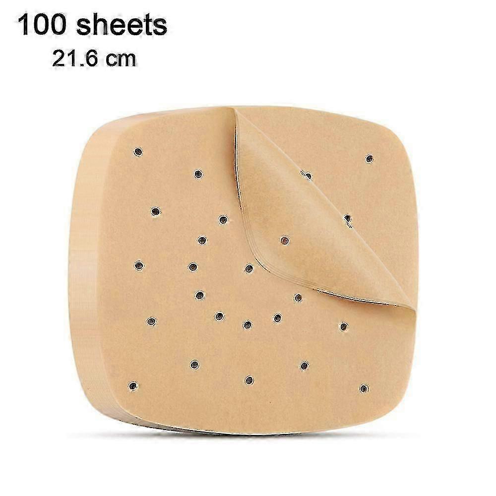 100 bitar fritösfoder, perforerat papper, ångpapper, ångkokt