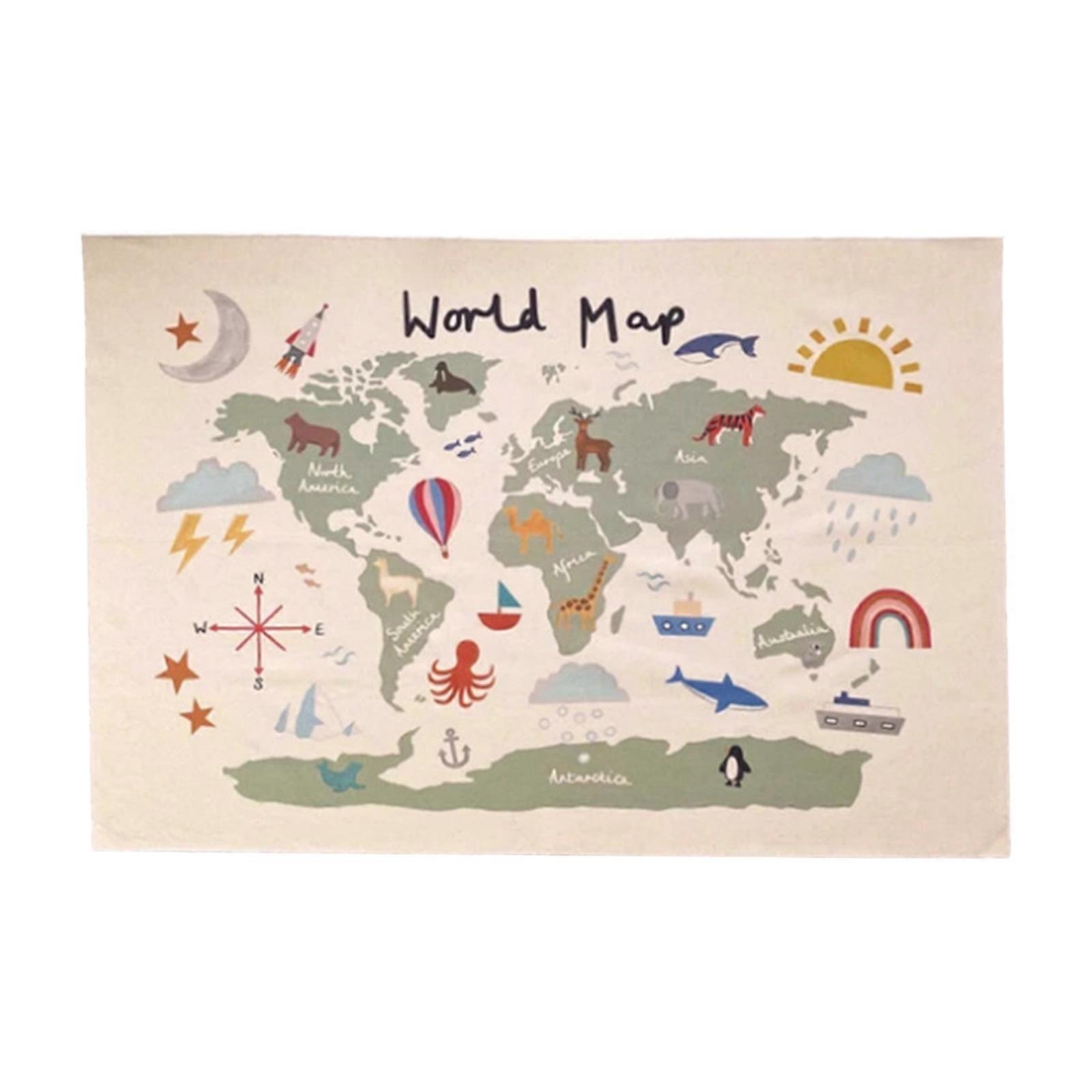 World Map Backdrop Beiges Vintage Background for home decor