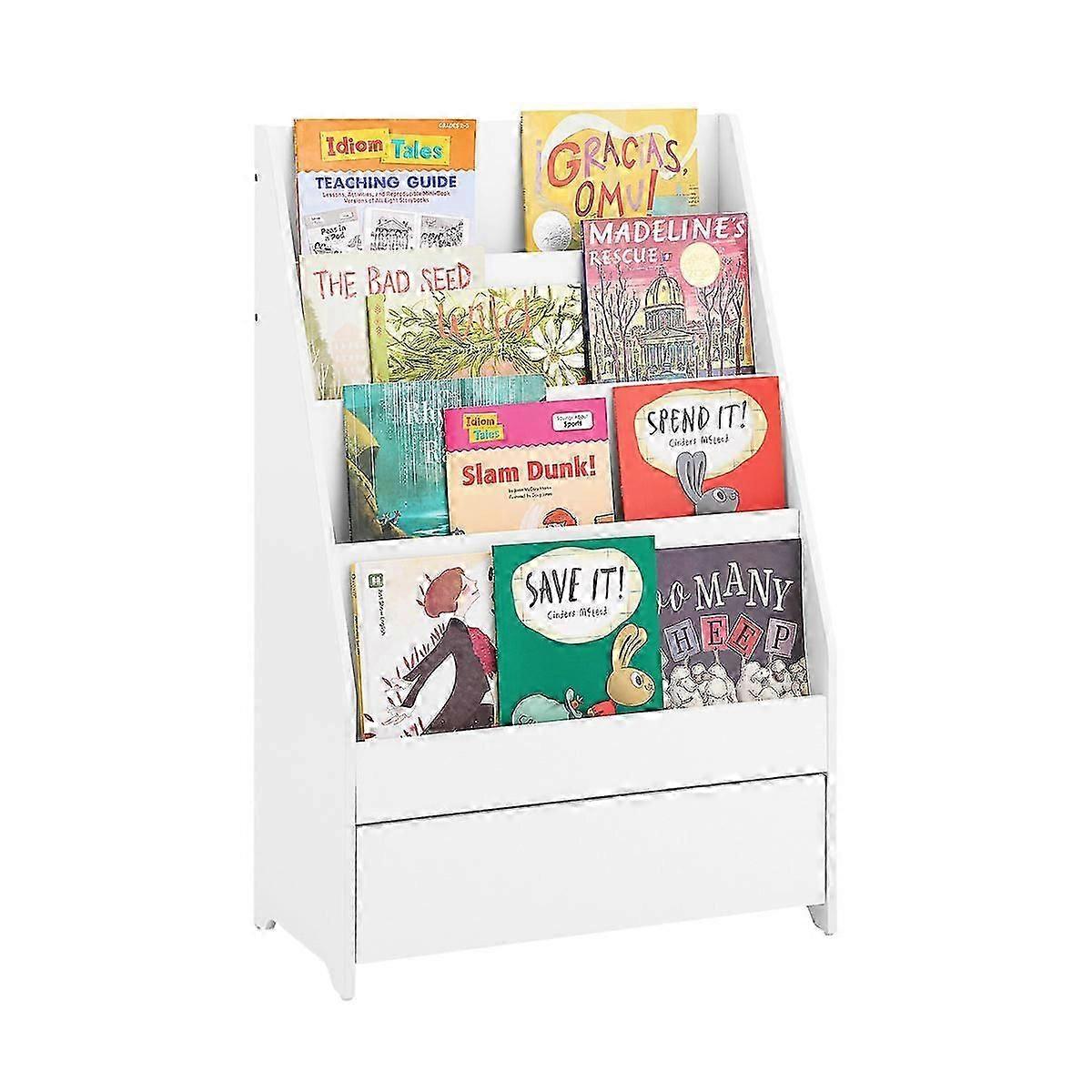 子供の子供の本棚の本棚のおもちゃの棚の収納スタンディング、KMB112-W