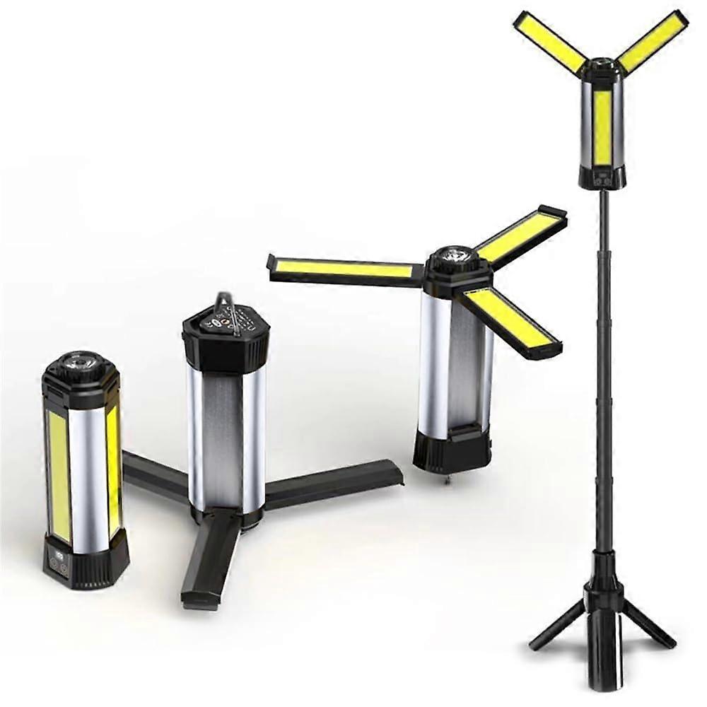 Rechargeable Telescopic Foldable Camping Light for Adventure Fishing, Waterproof, Portable, Adjustable Brightness