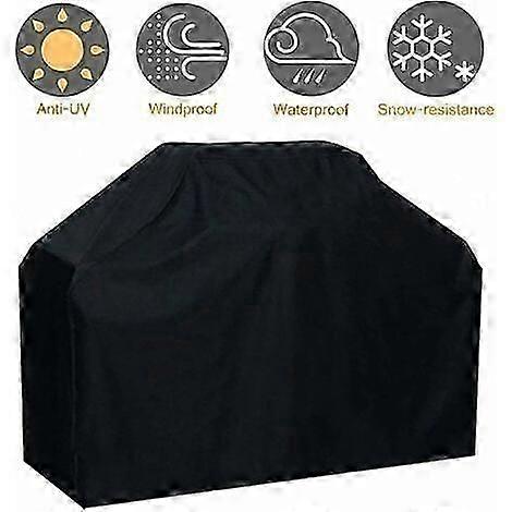 Fade-resistant, windproof Oxford fabric barbecue cover for Weber, Brinkmann and most barbecue shelves. 145 x 61 x 117 cm.