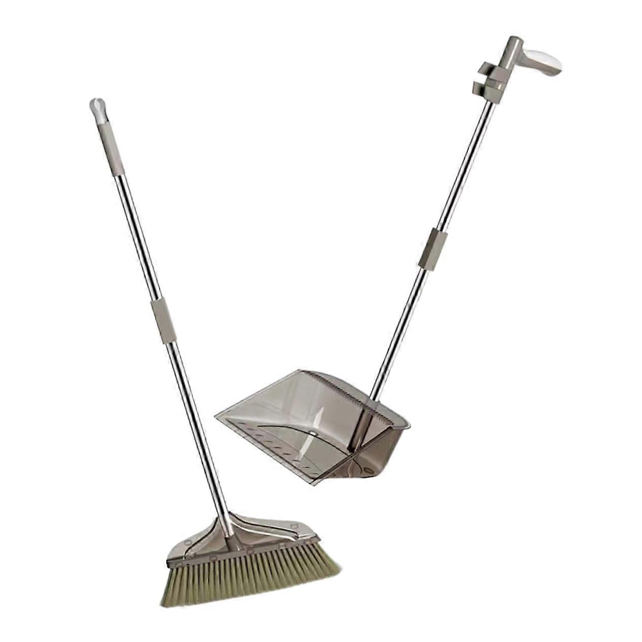 Broom and Dustpan Set with Soft for Bristle Home Bathroom Long Handle