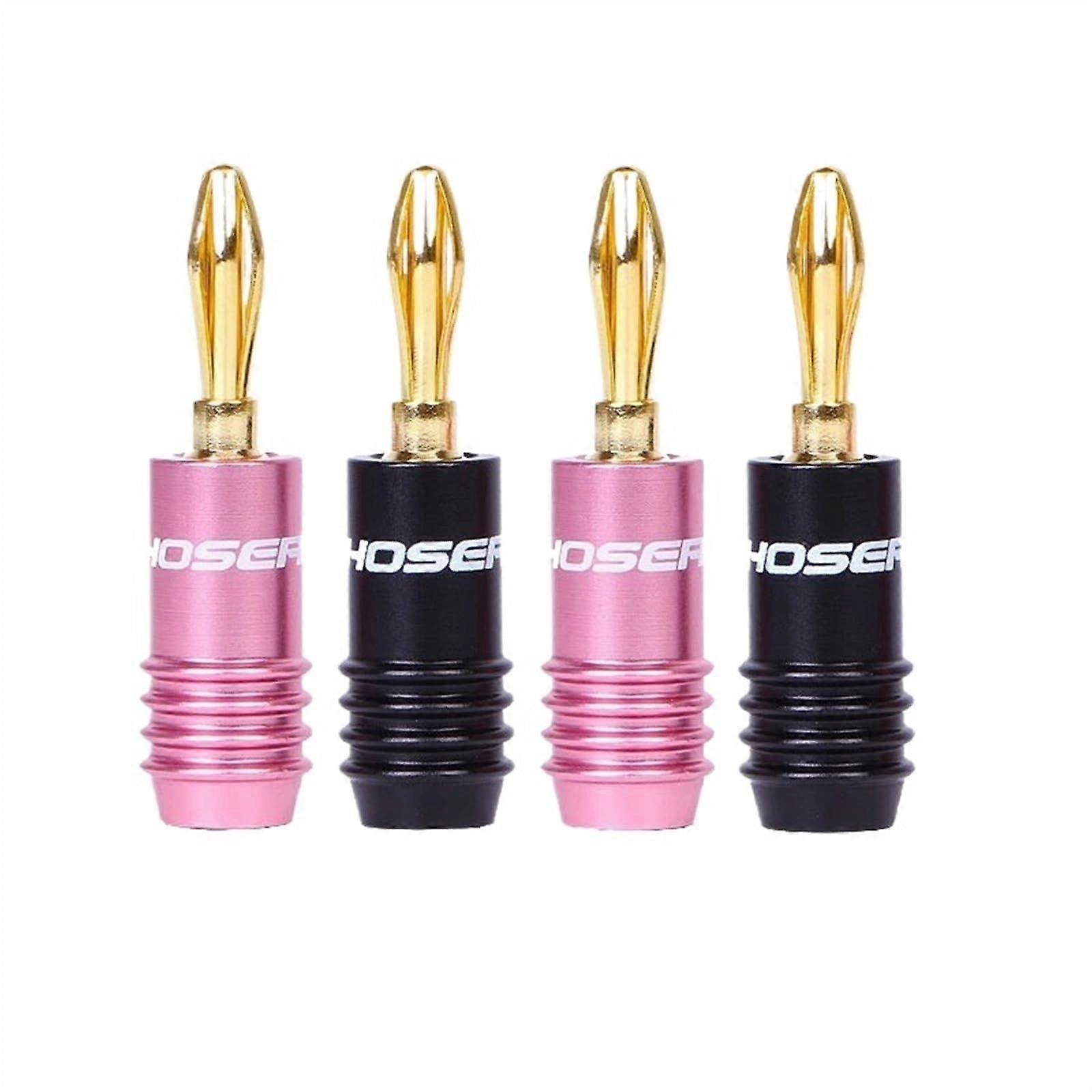 Gold Plated Speaker Banana Plugs for Speaker Wire Amplifier Audio Adapter Banana Adapter Connector 4pcs/Lot(QS9006)
