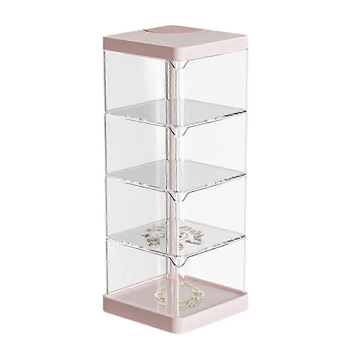 Desktop Storages Box, Stack Chest Storages Drawer Boxs, Multi Compartment Desktop Layer, Plasticc Drawers Perfect Pink