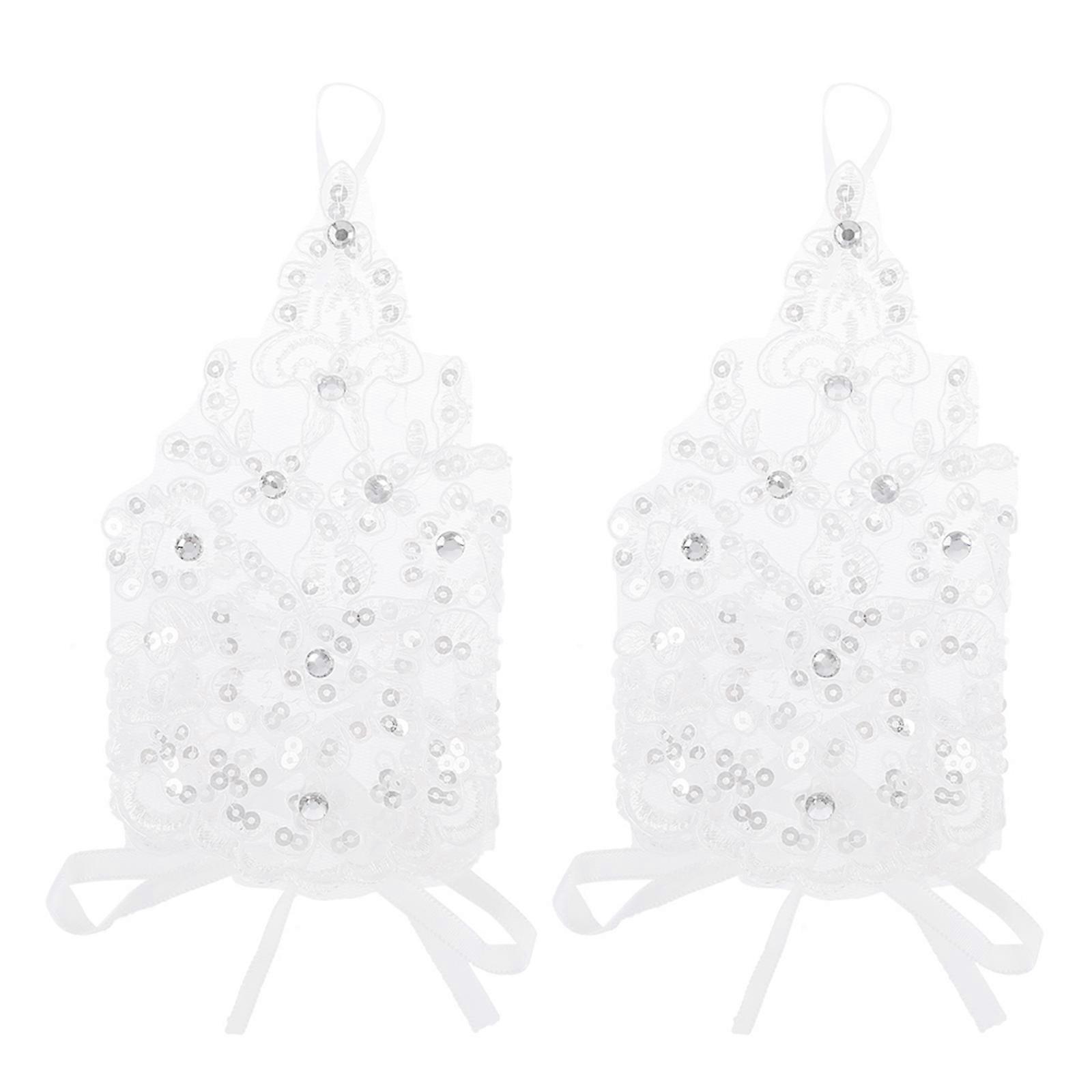 Γάντια βραχιόλι για κορίτσια πριγκίπισσα γάντια κορίτσια νυφικό γάντι κοστούμι αξεσουάρ δαντέλα διαμάντι απόδοση φωτογραφία λευκό