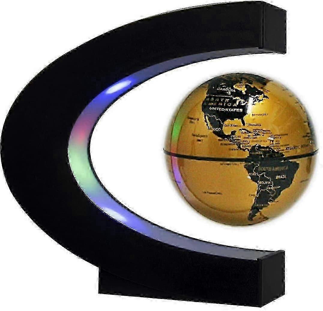 Floating Globe With Led Light C Shape Magnetic Floating Globe World Map Decoration