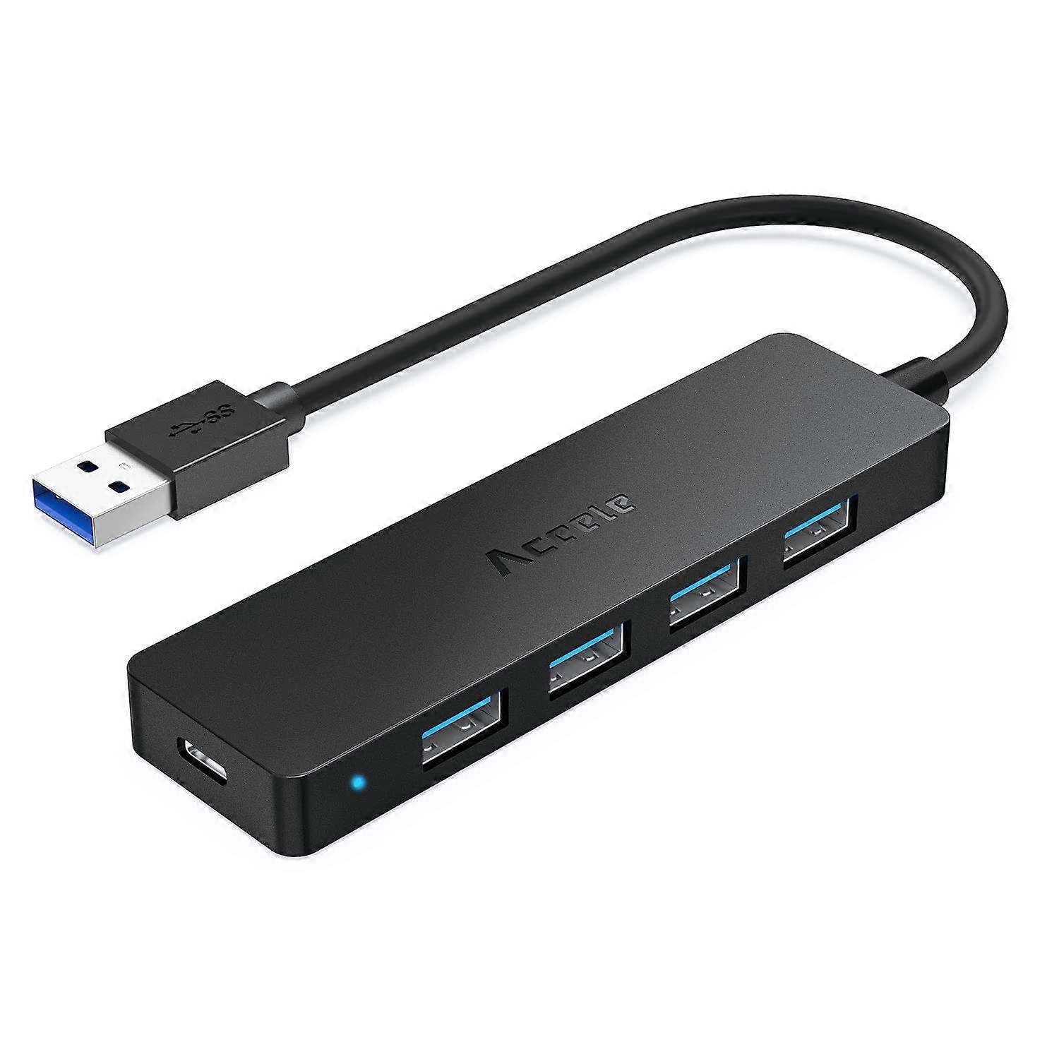 4-Port USB 3.0 HUB, USB-C Powered Port Ultra Slim Usb Hub [Charging/Monitor not Supported]