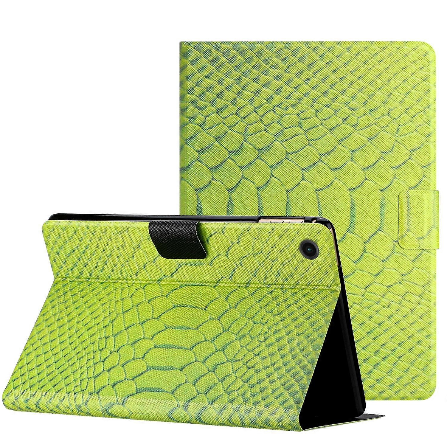 For Samsung Galaxy Tab A8 Solid Color Crocodile Texture Leather Smart Tablet Case
