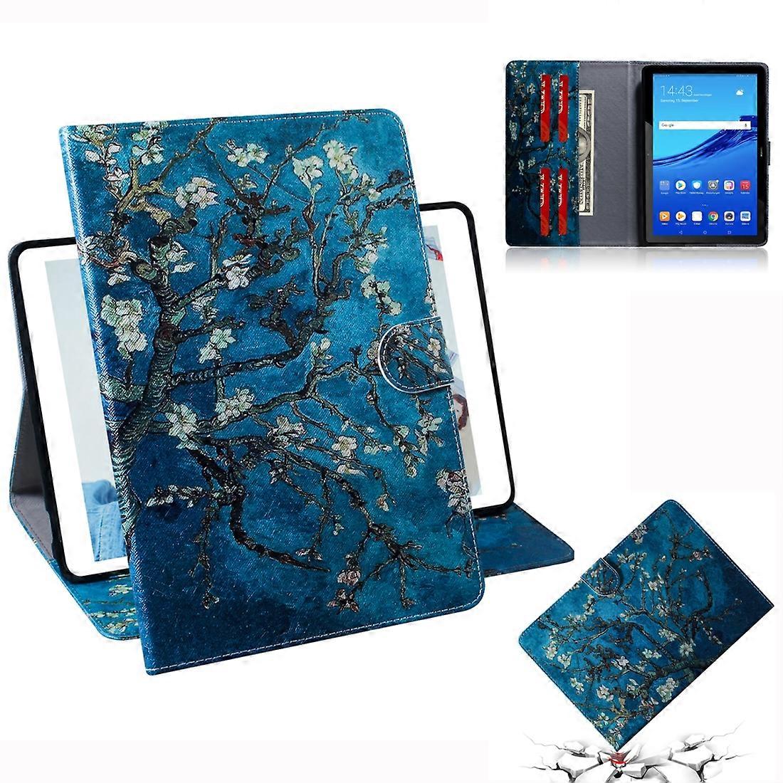 Apricot Blossom Pattern Horizontal Flip Leather Case for Huawei MediaPad T5, with Holder & Card Slot & Wallet