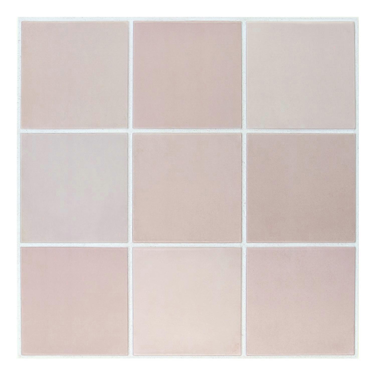 Grid Tile Stickers – 10pcs Pink 3D PVC Wall Panels for Bathroom & Kitchen – 30x30cm