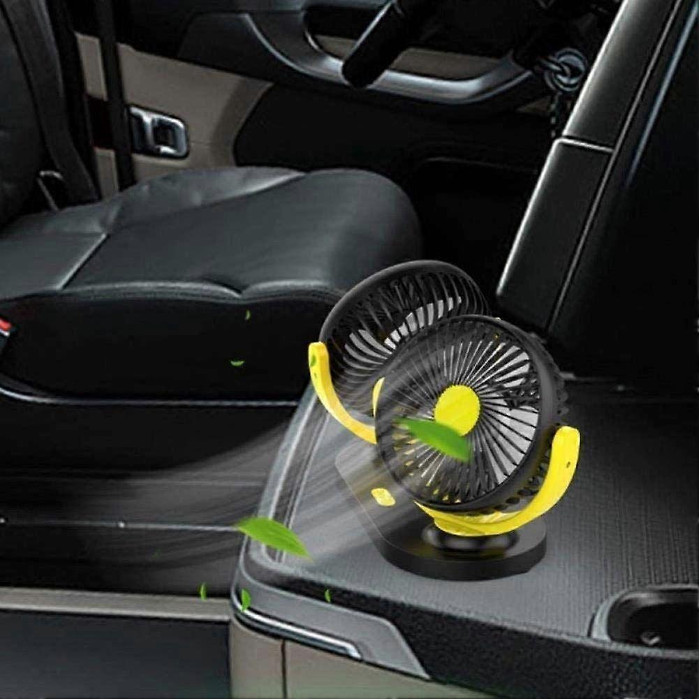3 Speeds Adjustable Dashboard Car Fan (YELLOW)
