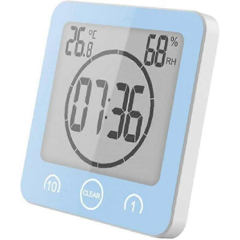 Large Digital Display LCD Display Digital Waterproof Splash Bathroom Wall Clock Shower Clock Temperature Timer