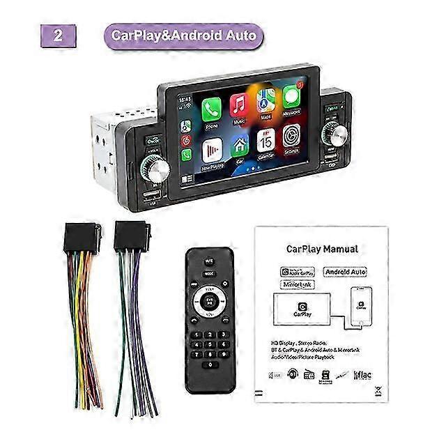 Autoradio Carplay Android Auto 1 Din Auto MP5 Videoplayer mit Bluetooth 5" Touchscreen Universal Automotive Multimedia
