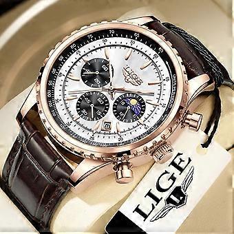 Montres de luxe pour hommes, montre-bracelet à quartz entièrement en acier, montre de sport étanche pour hommes, grande horloge masculine