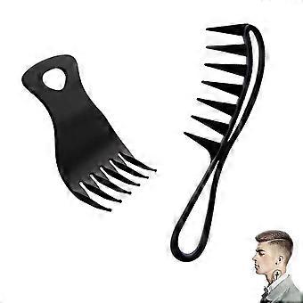 2 Stück Männer Styling Kamm-Set Professionelle breite Zähne Gabel Kamm Friseursalon Werkzeug für Friseur Friseur