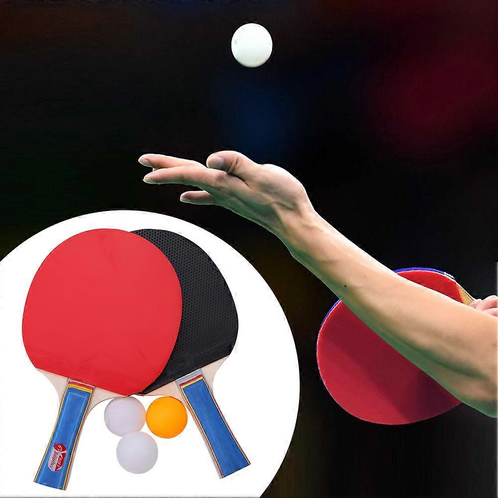 Boliprince Ping Pong Bat 2-Player Table Tennis Racket Set w/3 Balls for Shakehand Grip Players
