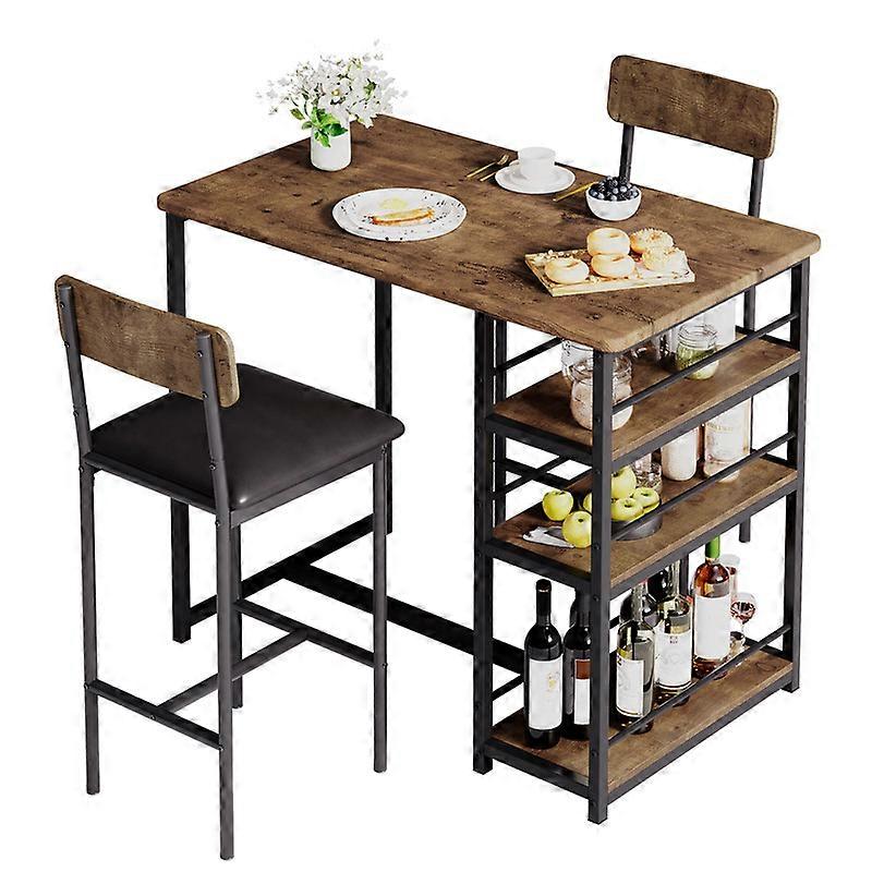 Kitchen Table Set,Dining Table and Chairs for 2,3 set Dining Room Table Set with 2 Upholstered Chairs,Bar Dining Table