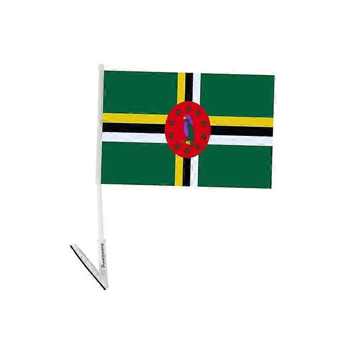 Flag - Dominique - 14 x 21 cm - Durable polyester - Lightweight - Double-sided
