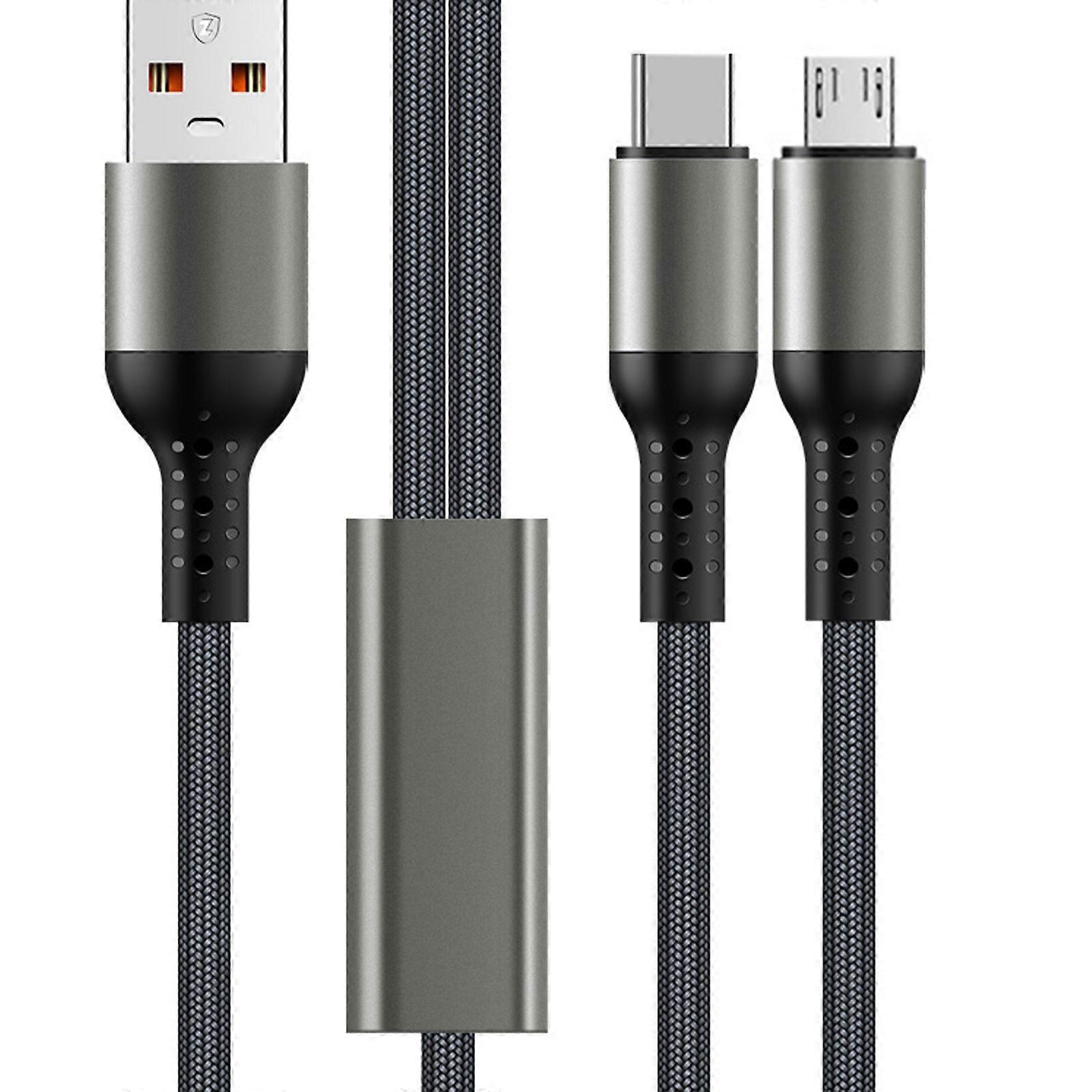 Simultaneous Charging Cable for Two Devices Convenient Charging Cable Hand Charging Solution 2 in 1 USB Charging Cable