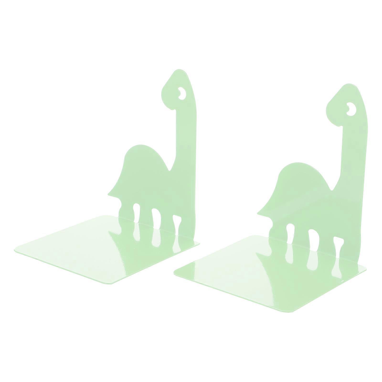 Bookend Support 1Pair Green Iron with Scratch Protection for Storage Use