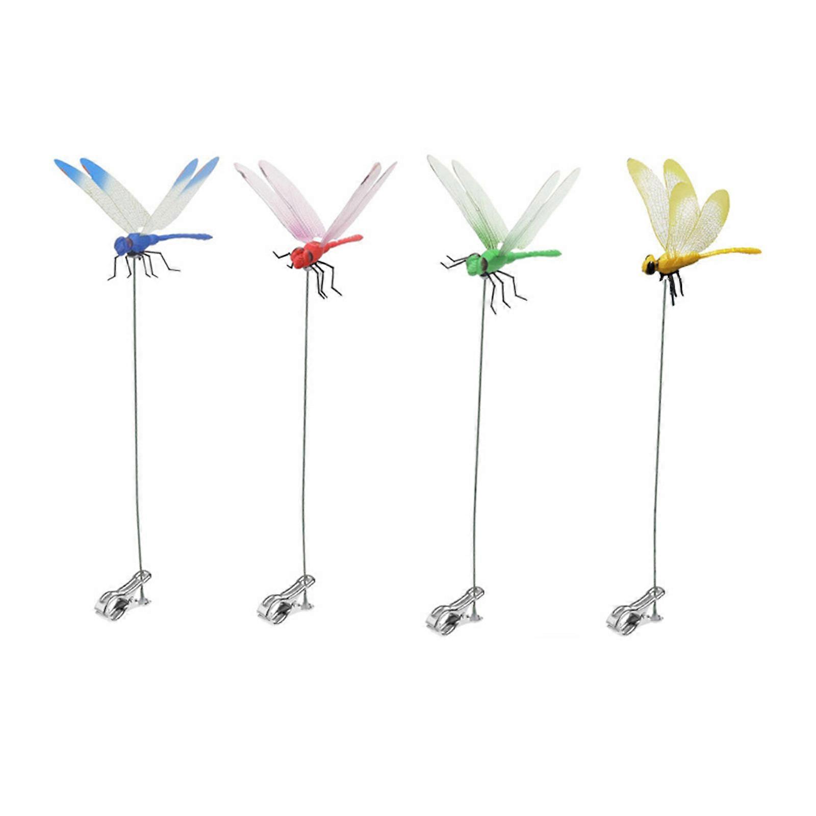 3er-Pack künstliche Libellen mit Clip-Halterung zur Fliegenabwehr im Garten, mehrfarbig