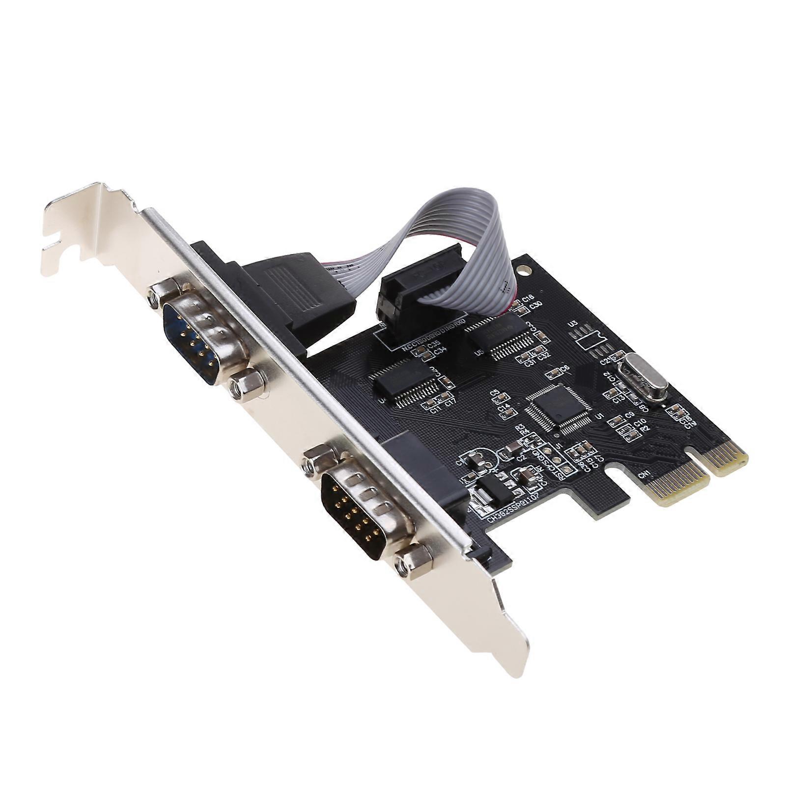 PCI-E to Dual Serial Combo Card RS232 PCI for Express PCIe Adapter Card Dual Way DB9pin 25Mbps AX99100 Chip Fast Stable