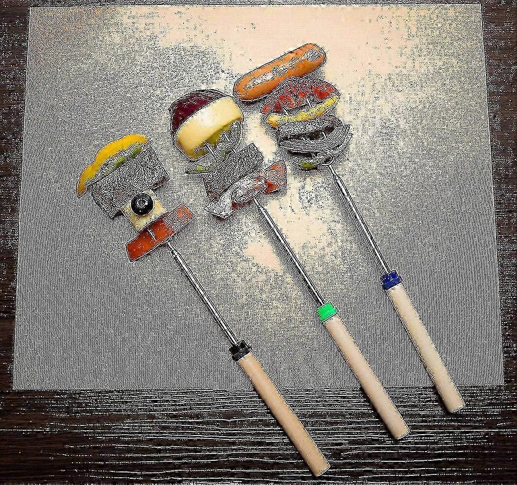 Pack Of 8 Skewers, Marshmallow, Roasting, Bbq, Sticks, Telescopic, Stainless Steel, Skewers, Perfect