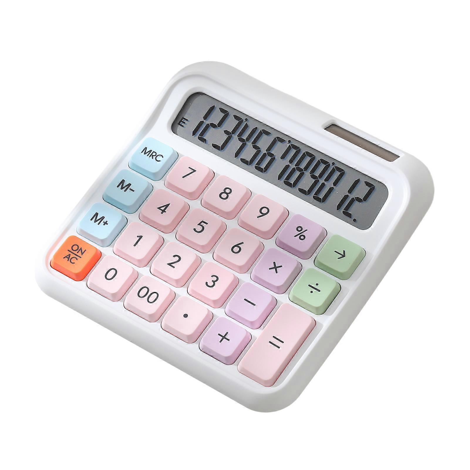 Desktop Calculator 12 Digit Large and LCD Display Big Button Calculators Solar Power and Battery Operated Suitable for Office School Home for Kids St