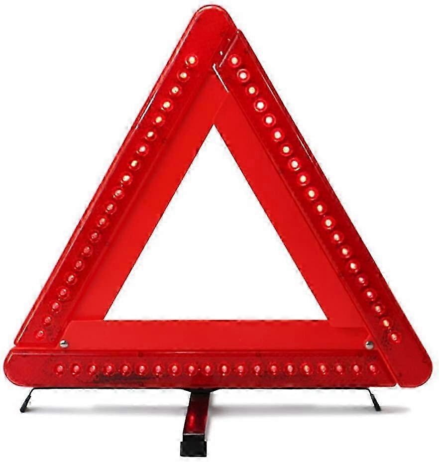 2025 Foldable Warning Triangle LED Car/Roadside Reflective Emergency Triangle Reflector Flasher