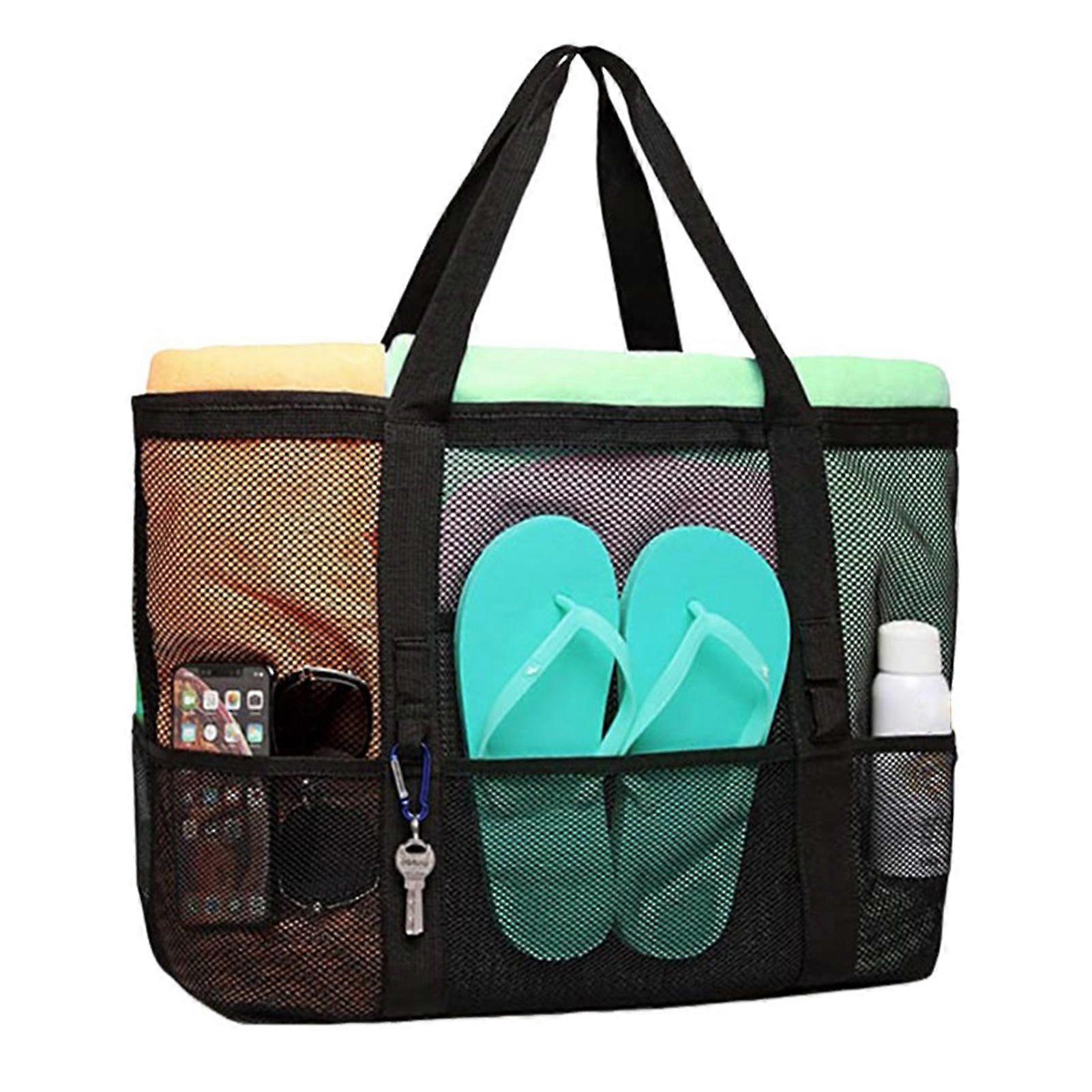Large Capacity Beach Bag - Multifunctional Mesh Swim Bag, Tote for Toys, Swimwear Storage, Travel Handbag, Shoulder Beach Tote