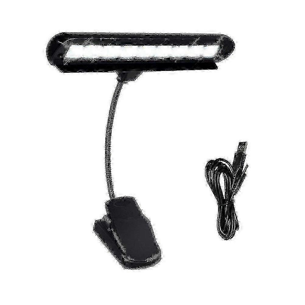 Clip On 9 LED Adjustable Music Stand Light with Power Cable (Black)