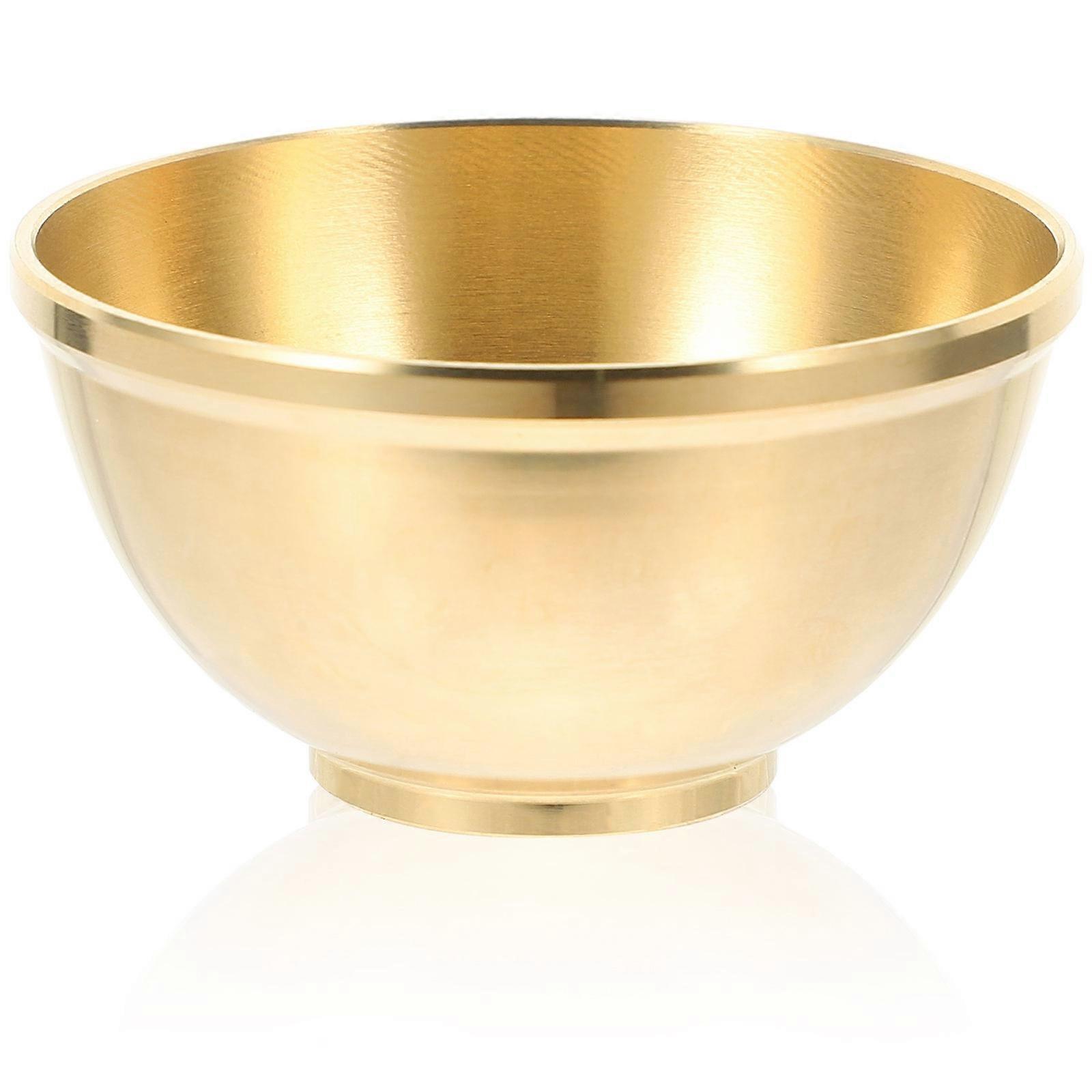 Pure Copper Water Offering Bowl for Buddhist Rituals – Sturdy Craftsmanship, Decorative Meditation Accessory for Temple & Home Worship