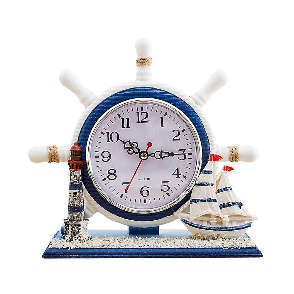 Nautical Style Sailboat Clock Decor for Living Room – Silent Design Ocean Ornament for Unique Atmosphere